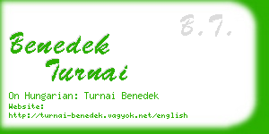 benedek turnai business card